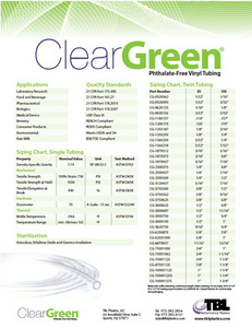 TBL ClearGreen  Phthalate-Free Vinyl tubing CG-